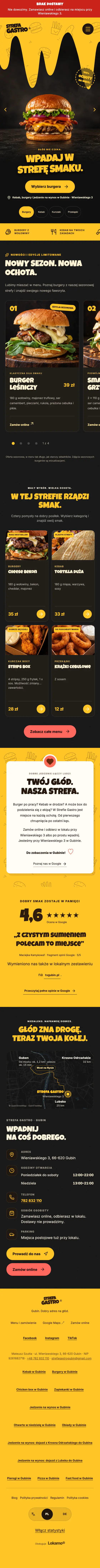 Cała strona główna strefa-gastro.pl na telefonie